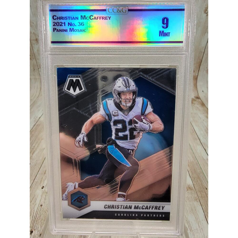 2021 Panini Mosaic Christian McCaffrey Reactive Blue #36 Carolina Panthers CCG 9